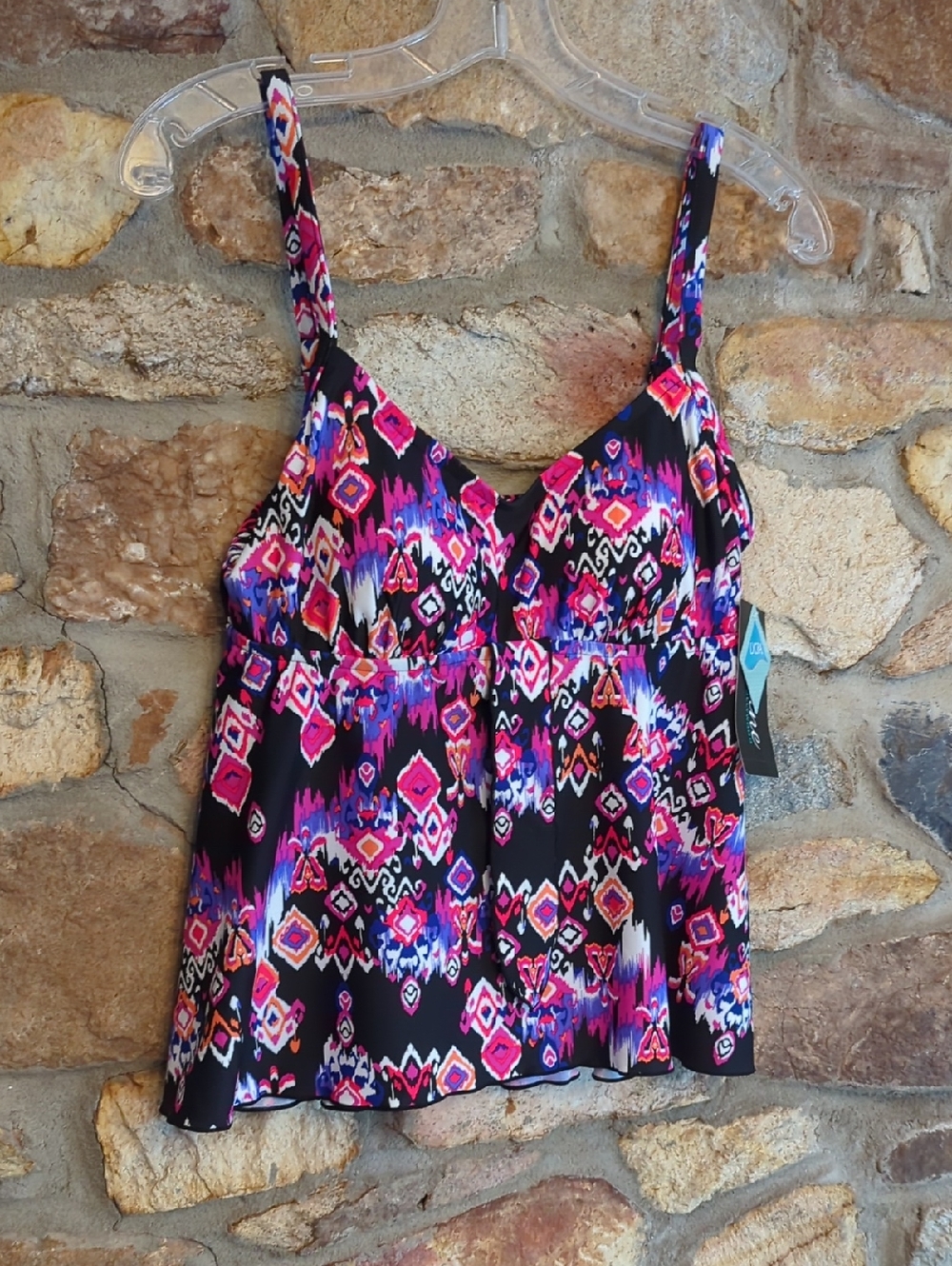 Maxine Of Hollywood Tie Front Tankini Top